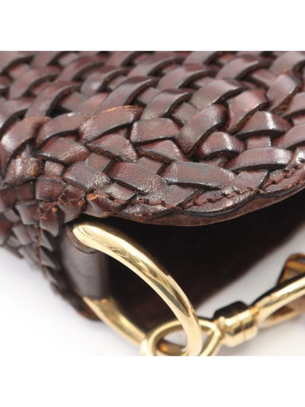 Gucci Handbag Bamboo 2-Way 001 Dark Brown Leather Braided Shoulder - Picture 7 of 11